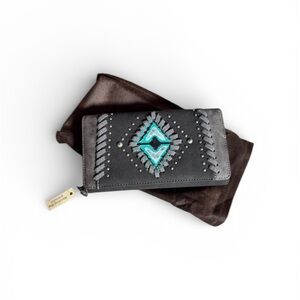 Montana West Leather Aztec Embossed Wallet